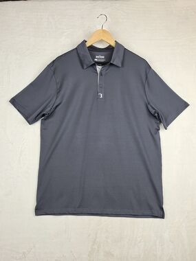Bogey Bros Golf Polo Mens L Charcoal Gray Solid 4 Way Stretch Performance
